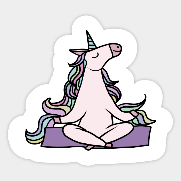 Unicorn Meditation Namaste Yoga Sticker by dukito